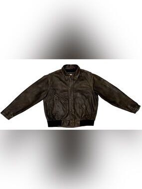 Authentic Harley-Davidson Men Vintage D-Pocket Distressed Brown Leather Jacket